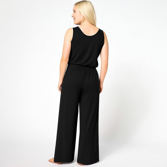 Bumblebella Jill Martin Dreamy Jersey Wide-Leg Jumpsuit-Black-XL -A630333 - Picture 2 of 2